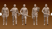 German soldiers of the DAK walking (5 figures)