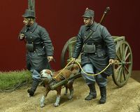WWI Belgian Dog-drawn Cart with Crew 1914-15