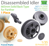 Disassembled Panther Idler 665mm Solid Back Type
